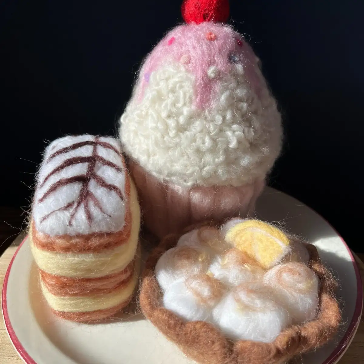 Cupcake  en laine feutrée