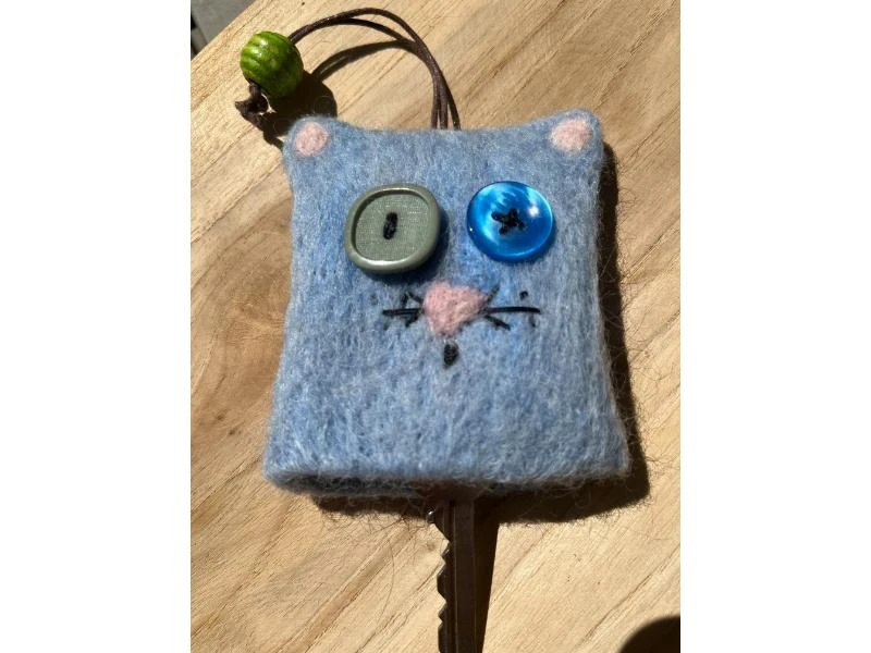 Porte-clés pochette chat