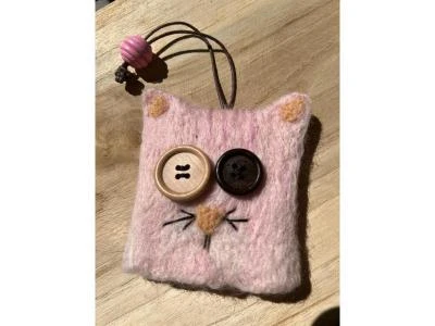 Porte-clés pochette chat
